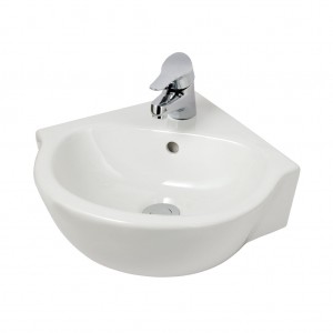 Eastbrook 56.0055 Cloakroom Corner Basin 450mm 1 Taphole White (Brassware NOT Included)