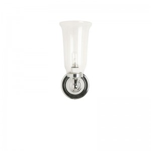 Burlington ELBL14 LED Round Base Wall Light Chrome & Clear Vase Glass Shade
