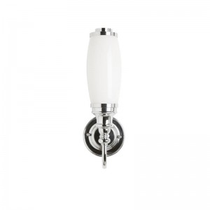 Burlington ELBL23 LED Ornate Base Wall Light Chrome & Frosted Glass Tube Shade