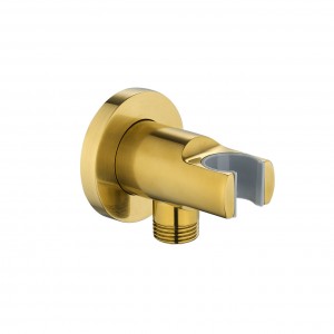 Flova Wall Outlet Elbow with Handset Holder Brushed Gold [BG-KI120A]