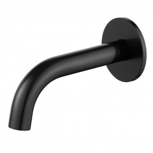 Flova MB-LVSPOUT Levo Brass Wall Mounted Bath Spout Matt Black 170mm