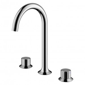 Flova Moonlight Deck Mounted Basin Mixer Tap (3 Tapholes) Diamond Chrome [ML3HBAS]
