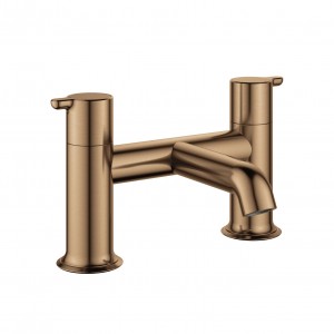 Flova Moonlight Deck Mounted Bath Filler (2 Tapholes) Brushed Bronze [BRO-MLBF]