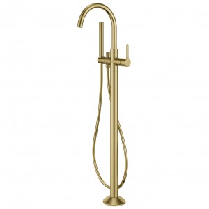 Flova Moonlight Floor Standing Bath & Shower Mixer Tap (Single Taphole) Brushed Brass [BRB-MLFMBSM]