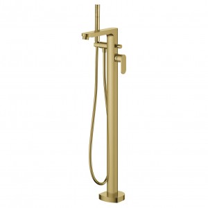 Flova Smart Floor Standing Bath & Shower Mixer Tap (Single Taphole) Brushed Brass [BRB-SMTBSM]
