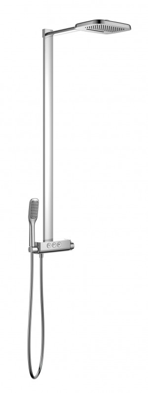 Flova FNTEXGO3-V Fusion Exposed Thermostatic Shower Column with Flow Control Chrome