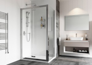 Roman Haven8 Bi-Fold Shower Door 1200mm - Alcove or Corner Fitting [H4B12CS] [SIDE PANEL NOT INCLUDED]