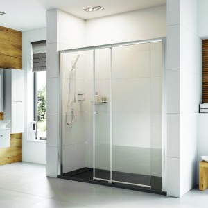 Roman Haven6 Level Access Sliding Shower Door 1100mm Left Hand - Alcove or Corner Fitting [H3LEL11CS] [DOOR ONLY SIDE PANEL NOT INCLUDED]