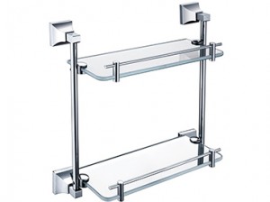 Heritage ACHDGSC Chancery Double Glass Shelf Chrome