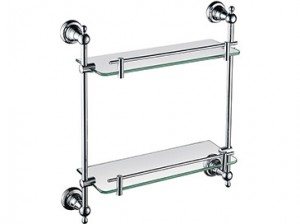 Heritage AHODGSC Holborn Double Glass Shelf Chrome