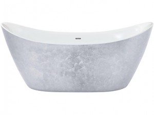 Heritage BHYFS00STL Hylton Metallic Effect Freestanding Double Ended Acrylic Bath 1730mm Steel