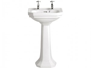 Heritage PGDW07 Granley Deco Cloakroom Basin 2-Tapholes