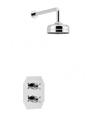 Heritage SHDDUAL03 Hartlebury Recessed Shower with Premium Fixed Head Kit Chrome
