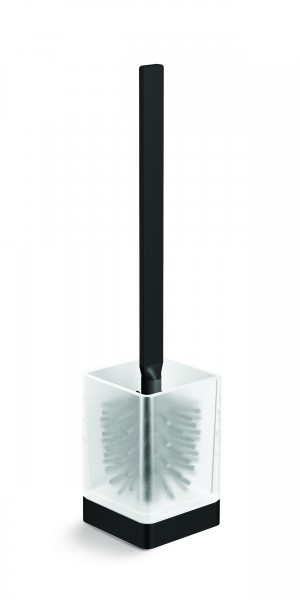 HIB ACTBFSBK03 Atto (Matt Black) Free Standing Toilet Brush and Holder (Square) 400 x 90mm