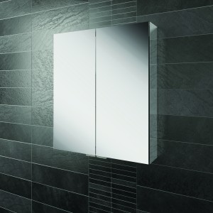 HIB 45200 Eris 60 Aluminium Mirrored Cabinet 700 x 600mm