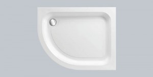 Just Trays Ultracast Left Hand Flat Top Offset Quadrant Shower Tray 1000x800mm White (Shower Tray Only) [A1080LQ100]