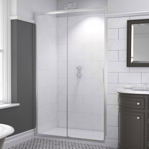 Kudos Original6 Straight Sliding Shower Door 1100mm Chrome Frame [603015]