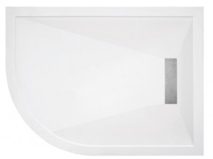 TM UK Linear Left Hand Offset Quadrant Shower Tray 1000x800mm White [L251000X800QLH]