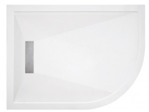 TM UK Linear Right Hand Offset Quandrant Shower Tray 1000x800mm White [L251000X800QRH]