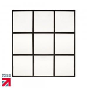 Roman - Square Matt Black Grid Mirror 800 x 600mm [MIR03]