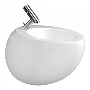 Laufen 30971WH Alessi Wall-Hung Bidet 390x585x355mm White (Brassware NOT Included)