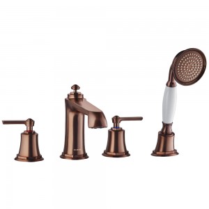 Flova LI4HBSM-ORB Liberty 4-Hole Deck Mounted Bath & Shower Mixer/Shower Set Oil Rubbed Bronze