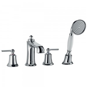 Flova LI4HBSM Liberty 4-Hole Deck Mounted Bath & Shower Mixer/Shower Set Chrome