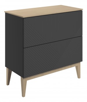 Liro Floor Standing Basin Unit (2 Drawer) 810mm with Worktop Matt Graphite Grey [PLUM108507]