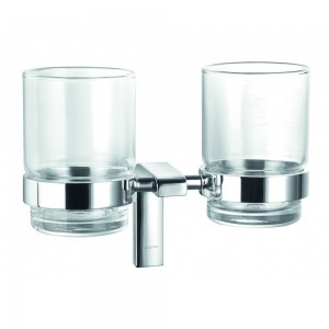 Flova LY8930A Lynn Double Glass Tumbler & Holder Chrome