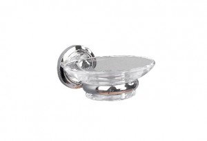 Miller 8004C Oslo Clear Glass Soap Dish & Holder Chrome