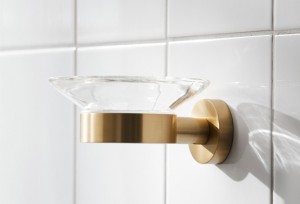 Miller 8704MP1 Bond Clear Glass Soap Dish & Holder Brushed Brass