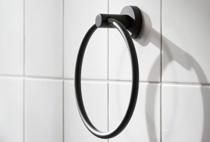 Miller 8705B Bond Full-Fix Towel Ring Matt Black