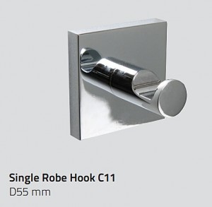 Miller C11 Cube Single Robe Hook 55mm Chrome