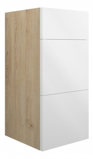 Adula Standard 3 Drawer Unit 300mm White Gloss (Oak Cabinet) [PLUM110393]