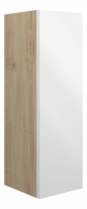 Adula Slim Base Unit 200mm (Single Door) White Gloss (Oak Cabinet) [PLUM110381]