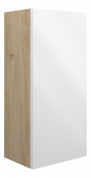 Adula Slim Base Unit 300mm (Single Door) White Gloss (Oak Cabinet) [PLUM110387]