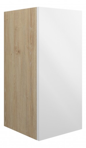 Adula Standard Base Unit 300mm (Single Door) White Gloss (Oak Cabinet) [PLUM110390]