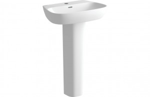 Alcamo 600mm Basin & Full Pedestal White [PLUM1752]