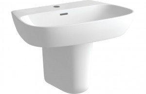 Alcamo 600mm Basin & Semi Pedestal White [PLUM1751]
