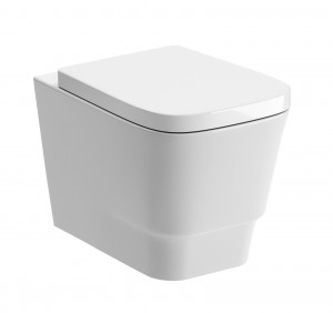 Alcamo Square Soft Close Toilet 423 x 358mm White (WC Pan NOT Included) [PLUM107411]