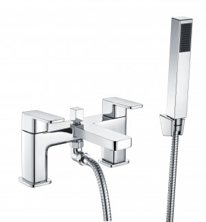 Arezzo Bath & Shower Mixer Tap with Wall Bracket Chrome [PLUM105784]
