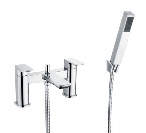 Benevento Bath & Shower Mixer Tap with Wall Bracket Chrome [PLUM105729]