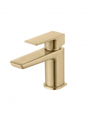 Benevento Cloakroom Basin Mixer Tap with Waste Brushed Brass [PLUM105808]