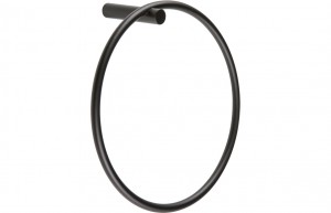 Bologna Towel Ring 200mm Matt Black [PLUM101682]
