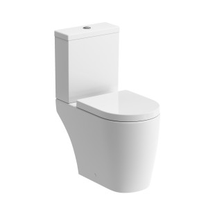 Cesena Rimless Close Coupled Open Back WC Pan Cistern & Soft Close Seat [PLUM1928]