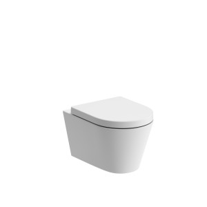 Cesena Rimless Wall Mounted WC Pan & Soft Close Seat [PLUM1861]