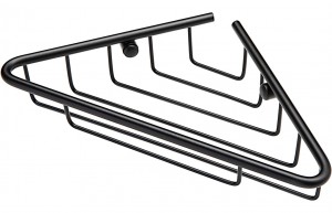 Este 1-Tier Corner Shower Caddy 210 x 188mm Matt Black [PLUM105489]