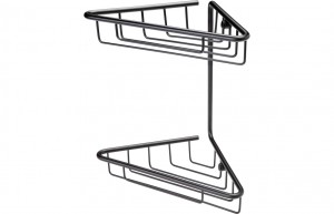Este 2-Tier Corner Shower Caddy 210 x 195mm Matt Black [PLUM105490]