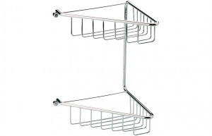 Este 2-Tier Corner Shower Caddy 210 x 195mm Chrome [PLUM101697]