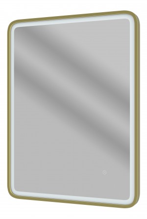 Isili Rectangular Front-Lit LED Mirror 600mm Brushed Brass [PLUM109012]